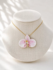 'Milk and Cyclamen' Orchid Choker, size 4 cm
