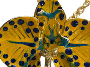 Girocollo Orchidea Giallo kako e Blue China dimensione 4 cm