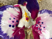 Girocollo Orchidea Latte e Viola e Geranio dimensione 4 cm