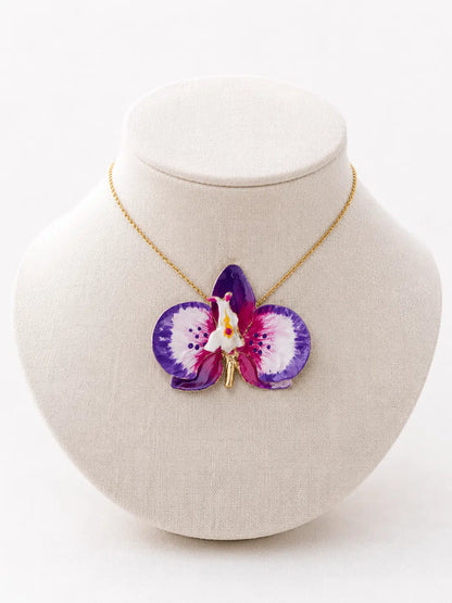 Girocollo Orchidea Latte e Viola e Geranio dimensione 4 cm