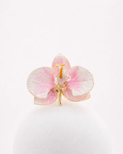 'Milk and Cyclamen' Orchid Ring, size 4 cm