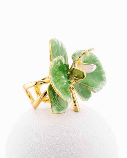 Orchid Ring 'Mint' size 4 cm