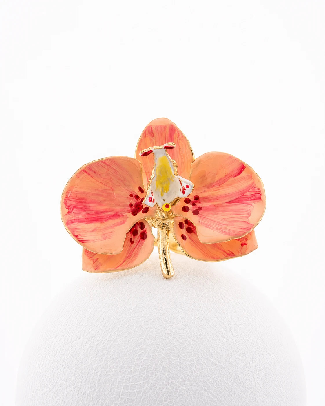 'Antique Pink' Orchid Ring, size 4 cm