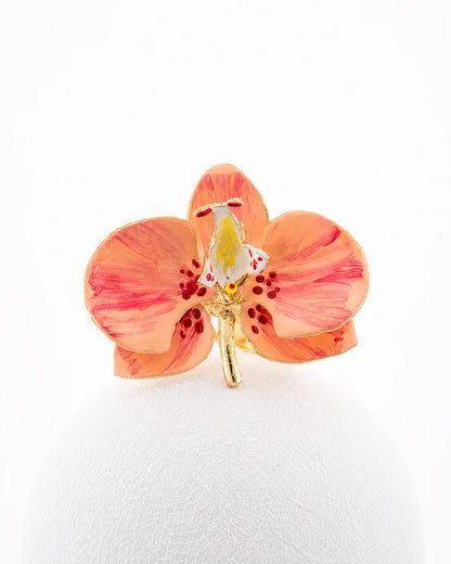 'Antique Pink' Orchid Ring, size 4 cm