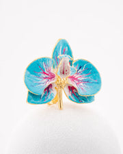 'Turquoise' Orchid Ring, size 4 cm