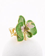 Anello Orchidea Verde Aloe e Geranio