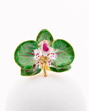 Anello Orchidea Verde Aloe e Geranio