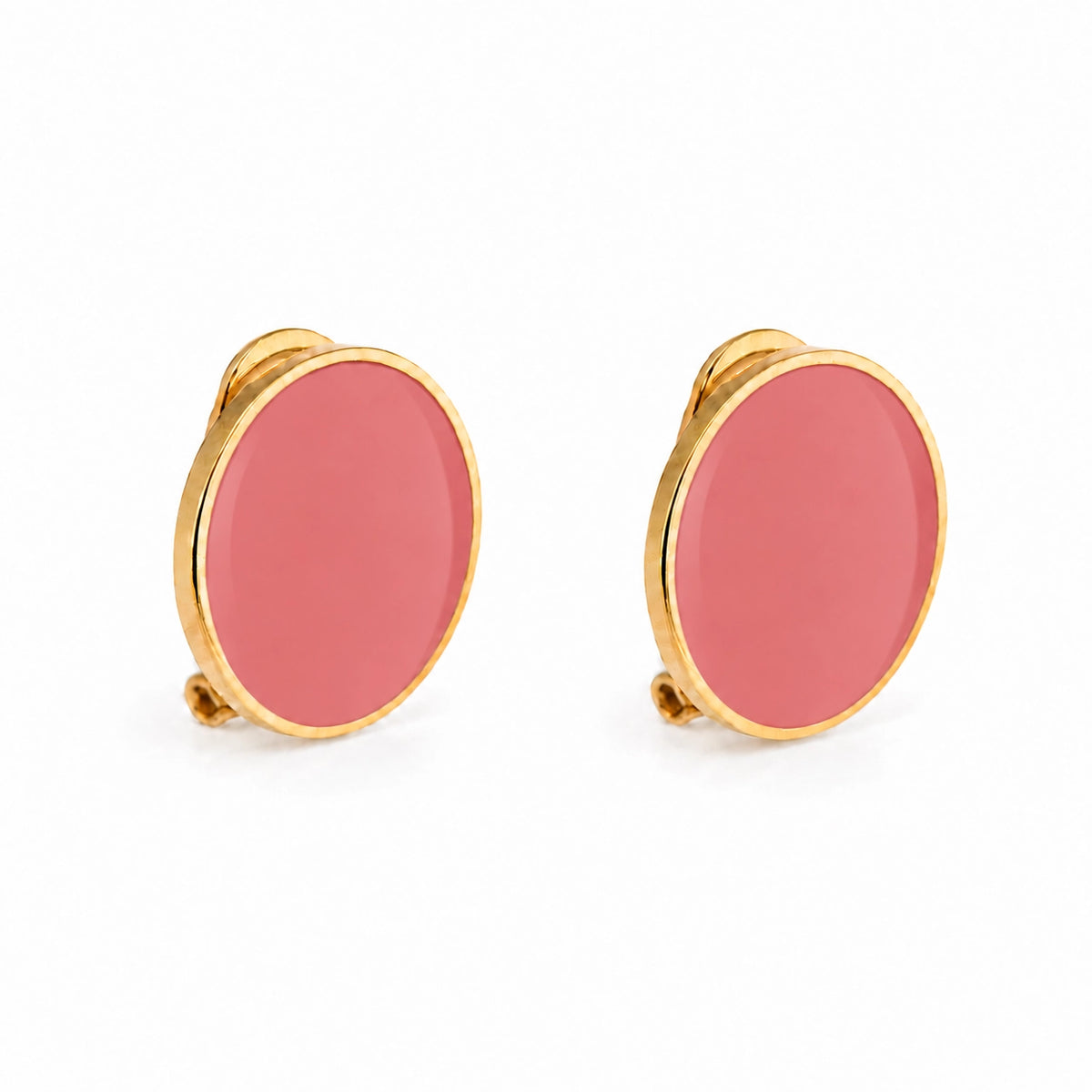 'Pastel Pink' enamel earrings