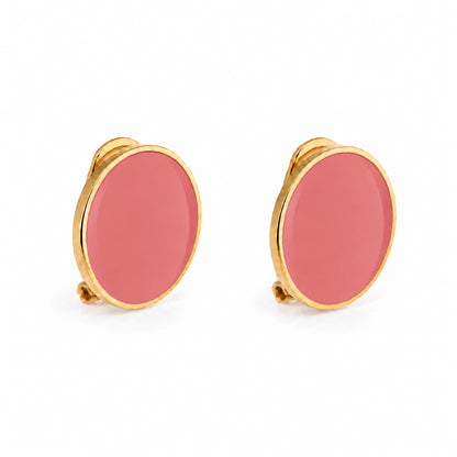 'Pastel Pink' enamel earrings