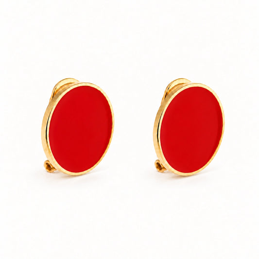 Pendientes esmalte 'Rojo Valentino'