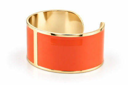 30mm 'Coral Orange' Enamel Bracelet
