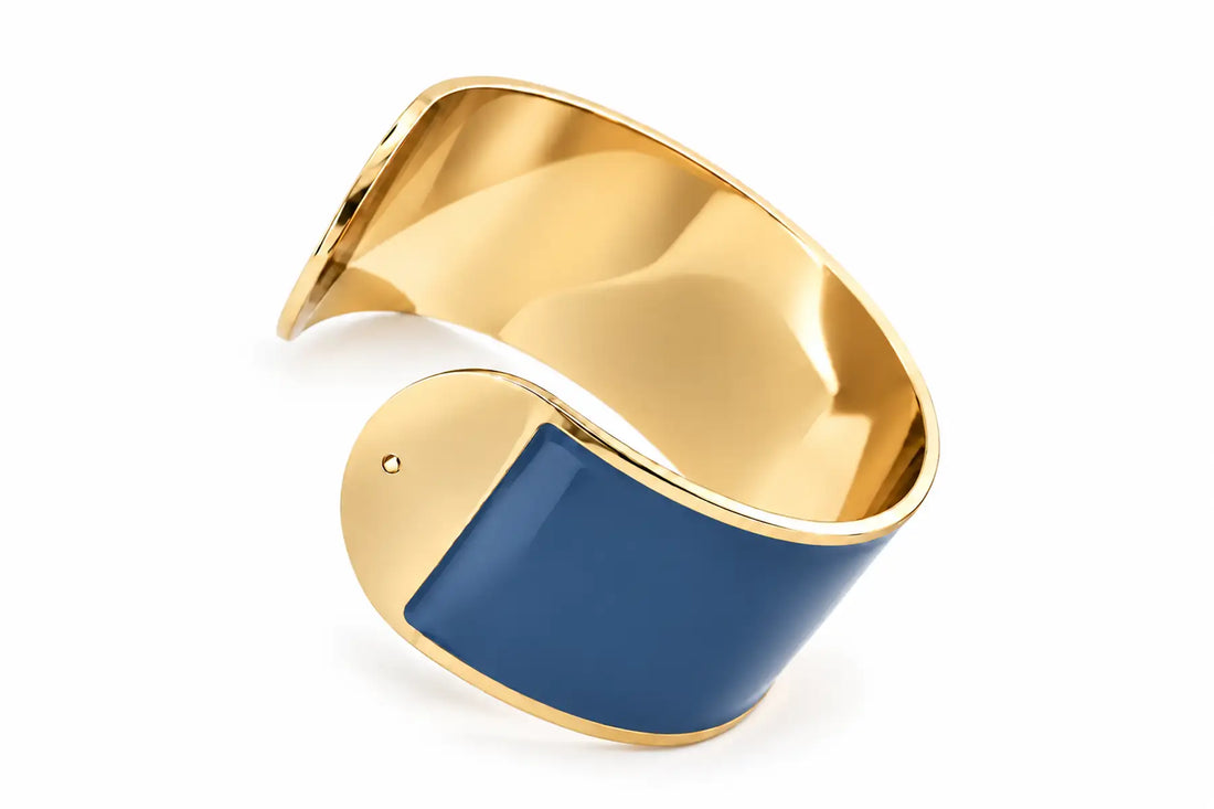 Prussian Blue Enamel Bracelet, 30mm
