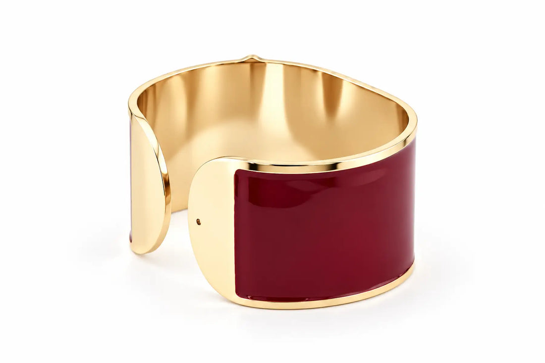 Burgundy Enamel Bracelet, 30mm