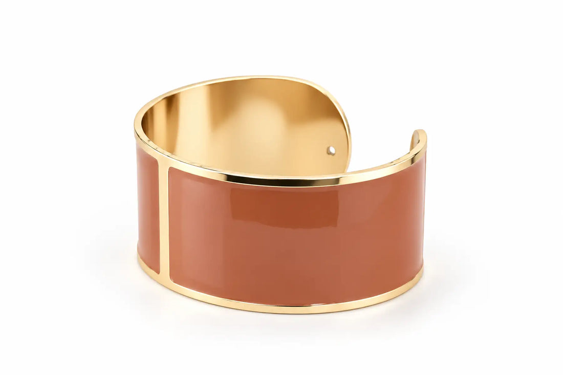 Enamel Bracelet L 30mm 'Caffellatte'