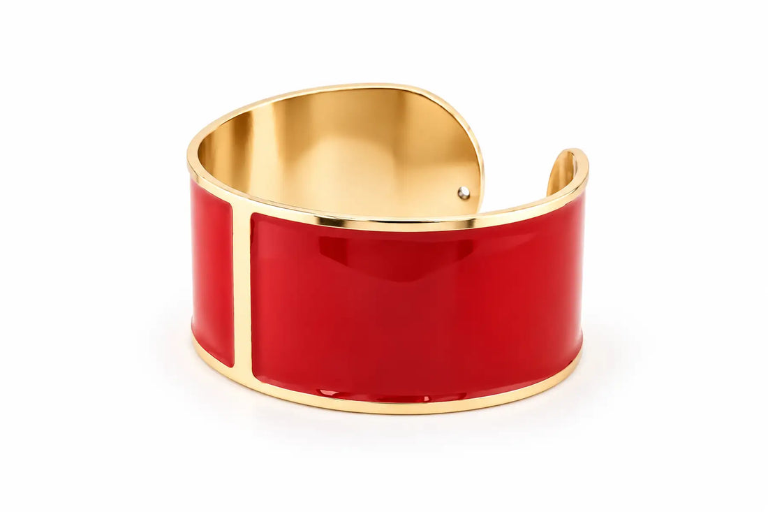 'Marsala' Enamel Bracelet, 30 mm