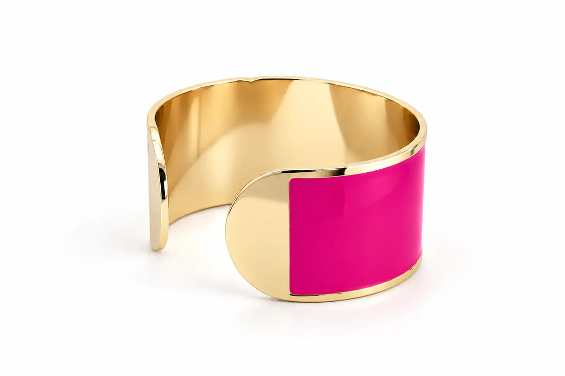 Enamel Bracelet L 30mm 'Valentino Rose'