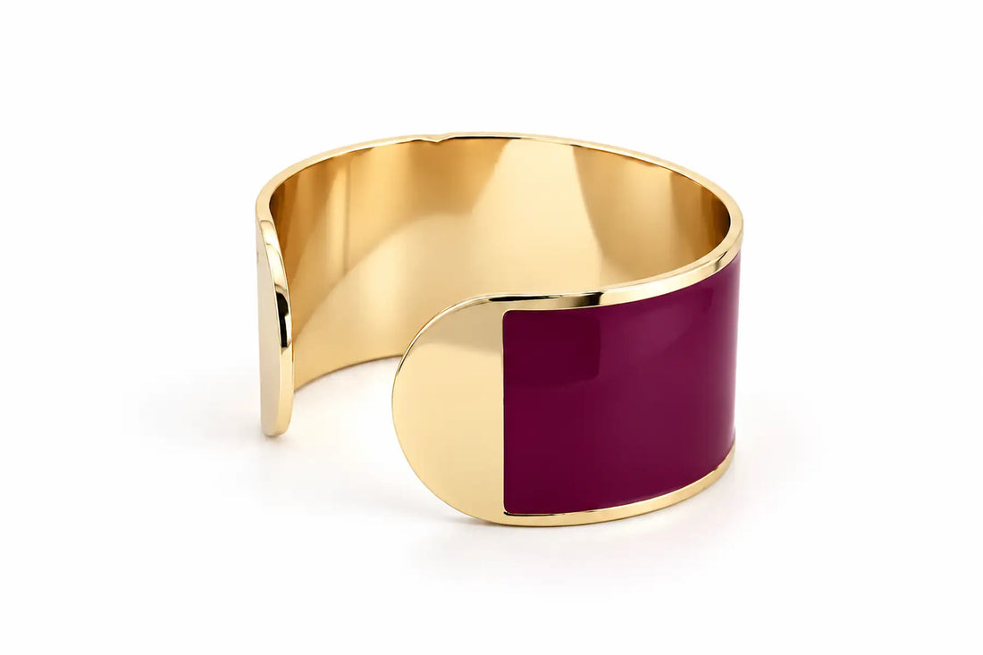 Enamel bracelet L mm 30 'Plum'