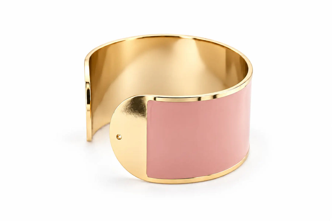 Antique Pink Enamel Bracelet, 30mm