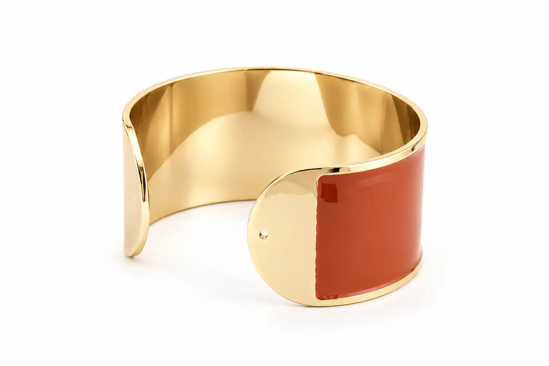 Enamel Bracelet L mm 30 'Terracotta'