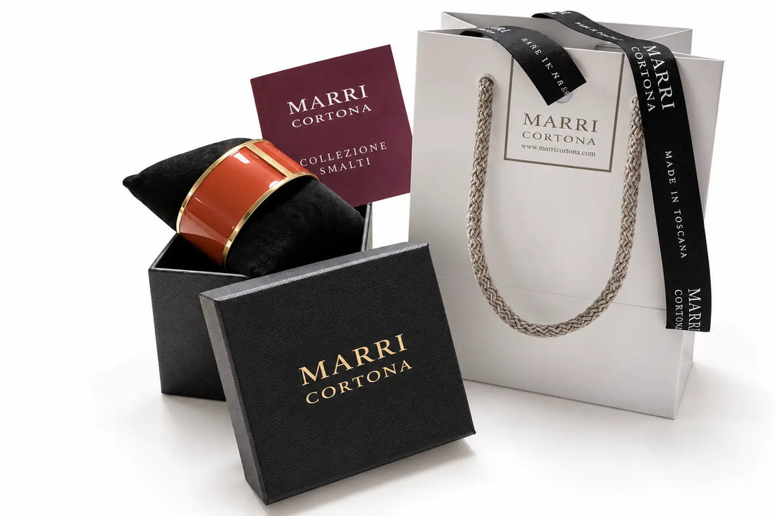 Enamel Bracelet L mm 30 'Terracotta'