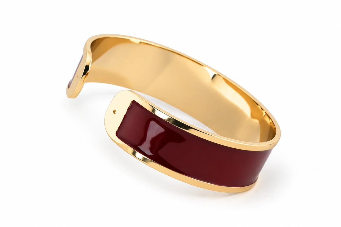 Burgundy Enamel Bracelet M 15mm
