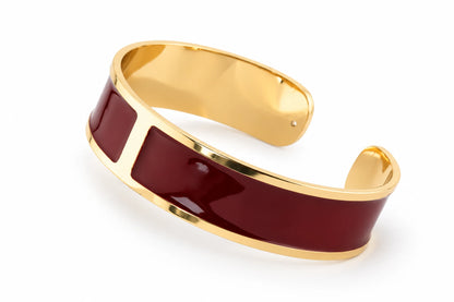 Burgundy Enamel Bracelet M 15mm