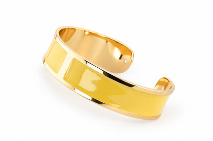 Saffron Yellow Enamel Bracelet M 15 mm