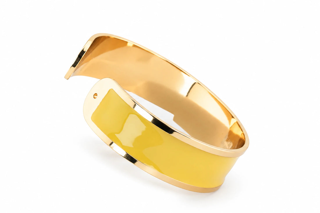 Saffron Yellow Enamel Bracelet M 15 mm