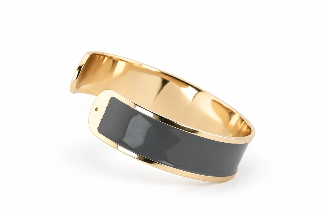 M 15mm 'Stone Grey' Enamel Bracelet