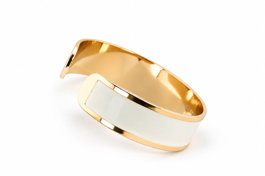 Enamel Bracelet M mm 15 'Milk'