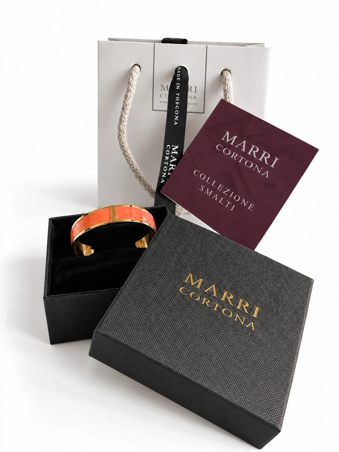 Bracelet Enamel M mm 15 'Coral Orange'