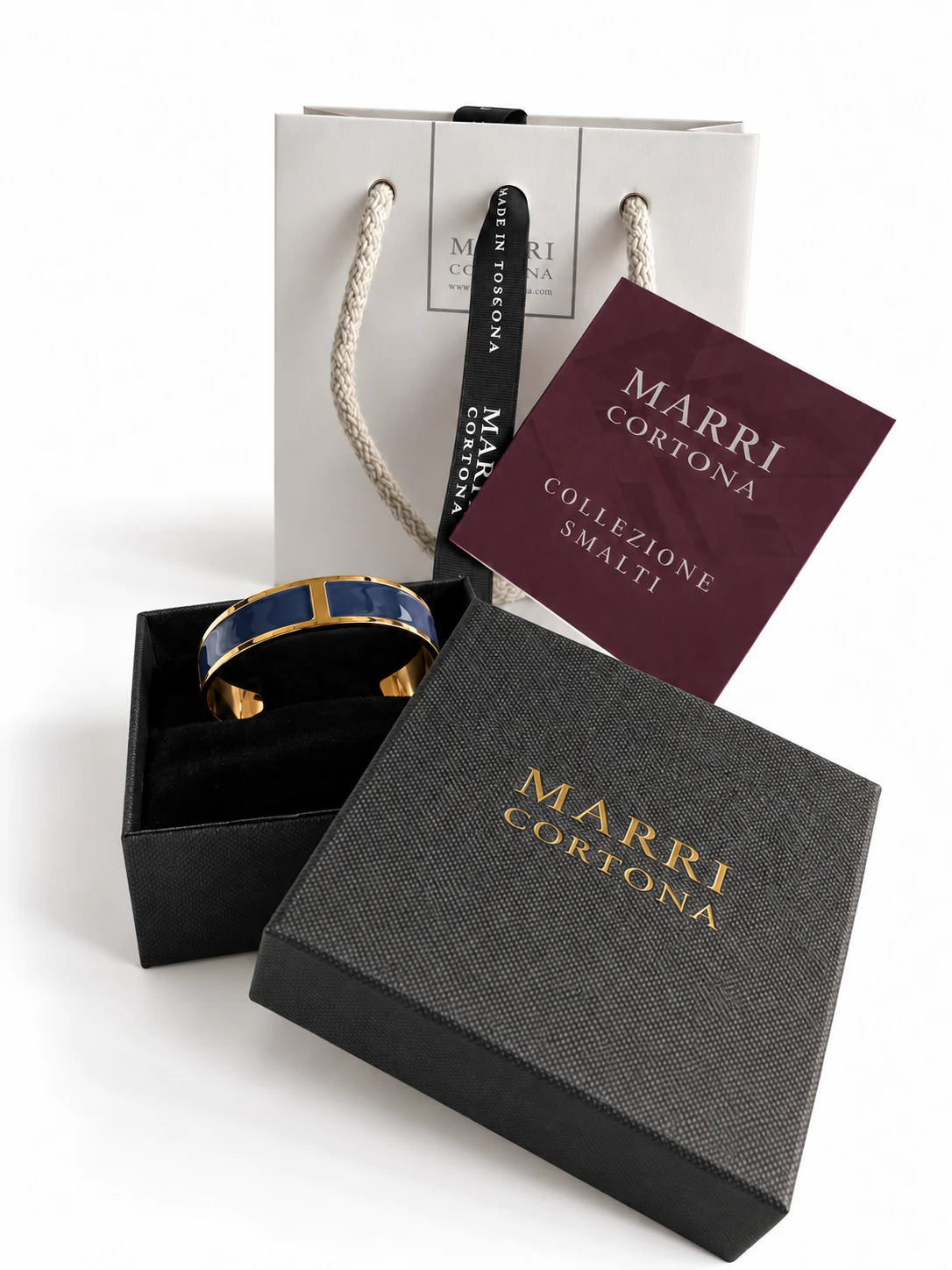 'Blue Armani' M 15mm Enamel Bracelet