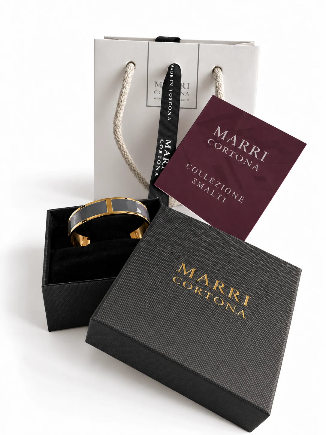 M 15mm 'Stone Grey' Enamel Bracelet