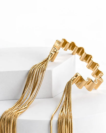 'Onde' bracelet with fringes h.1 cm size S (wrist up to 17 cm)