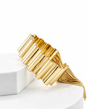 Pulsera "Ondas" con flecos de 2,5 cm de alto, talla S (muñeca de hasta 17 cm)