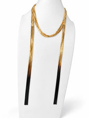 Collar Voilà de 6 hilos degradados en oro y negro