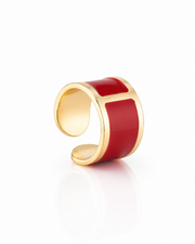 Marsala enamel ring