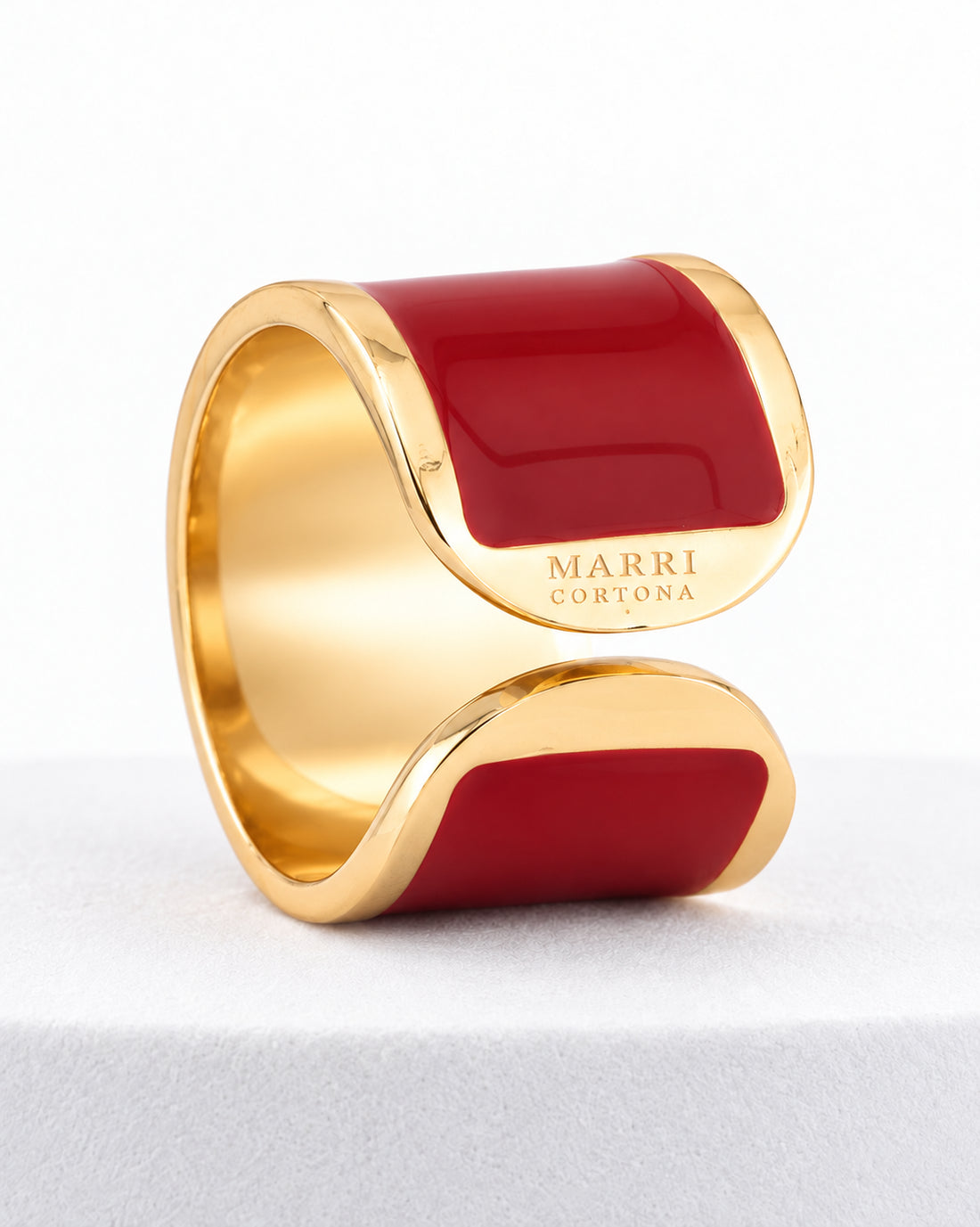 Marsala enamel ring