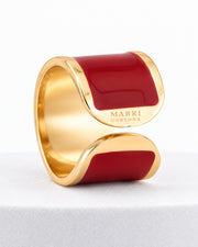 Marsala enamel ring