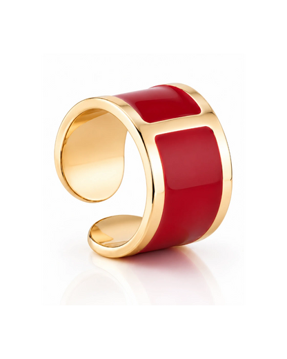 Marsala enamel ring