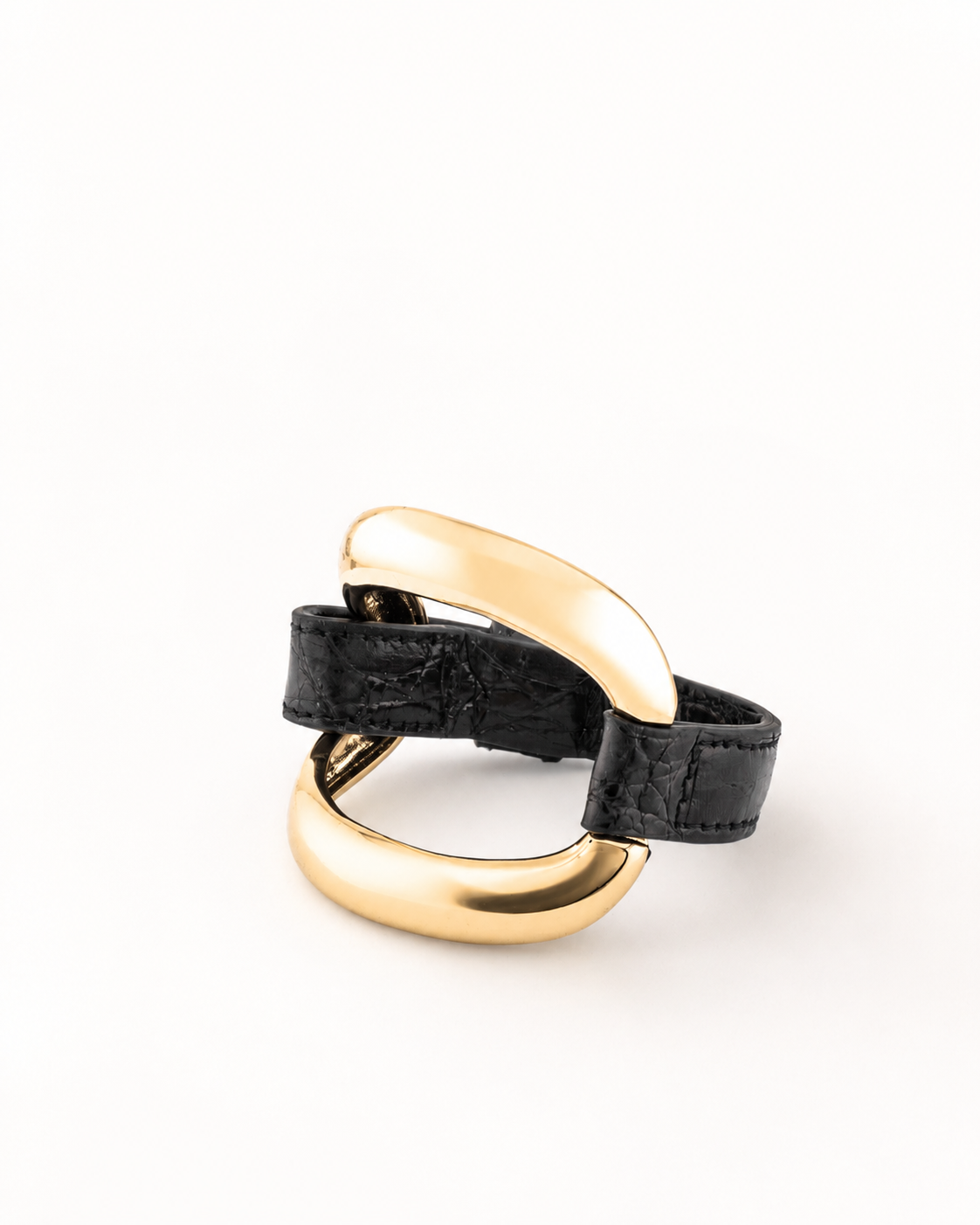Bracciale Alligator  'Nero cucitura nera'