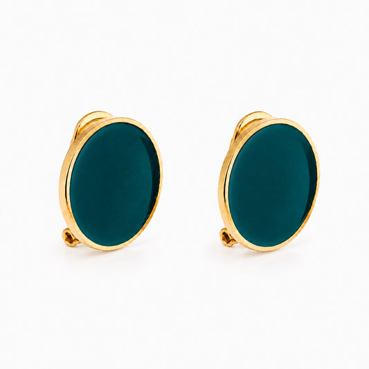 'Black' Enamel Earrings