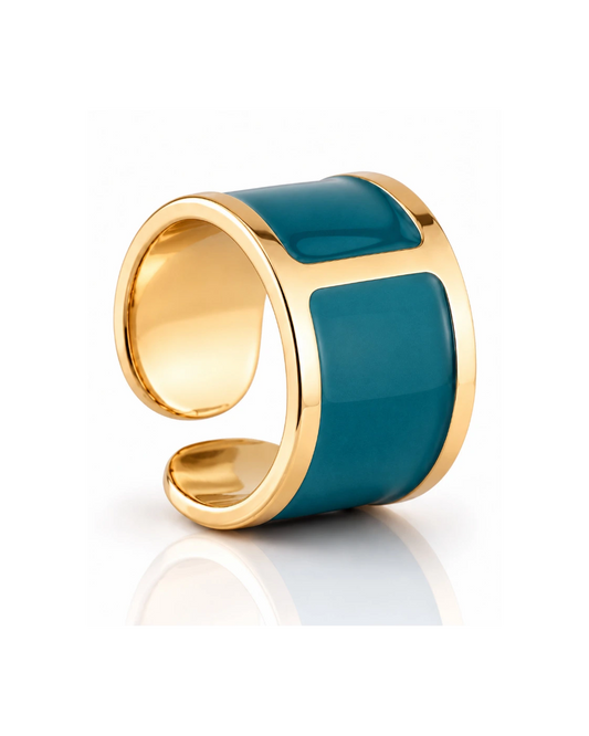 'Petroleum' Enamel Ring