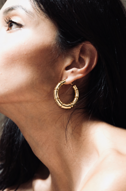 Pendientes de bambú redondos talla M