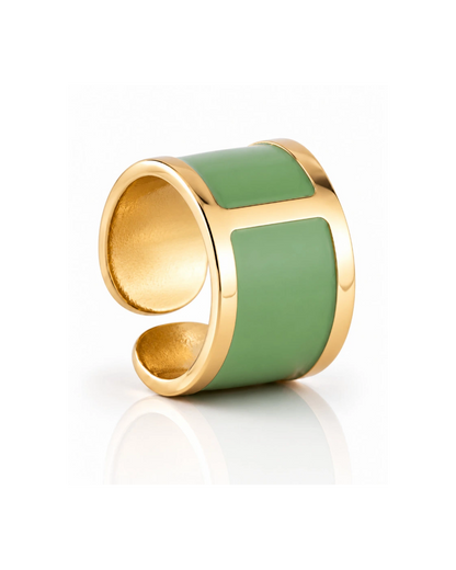 "Pistachio" enamel ring