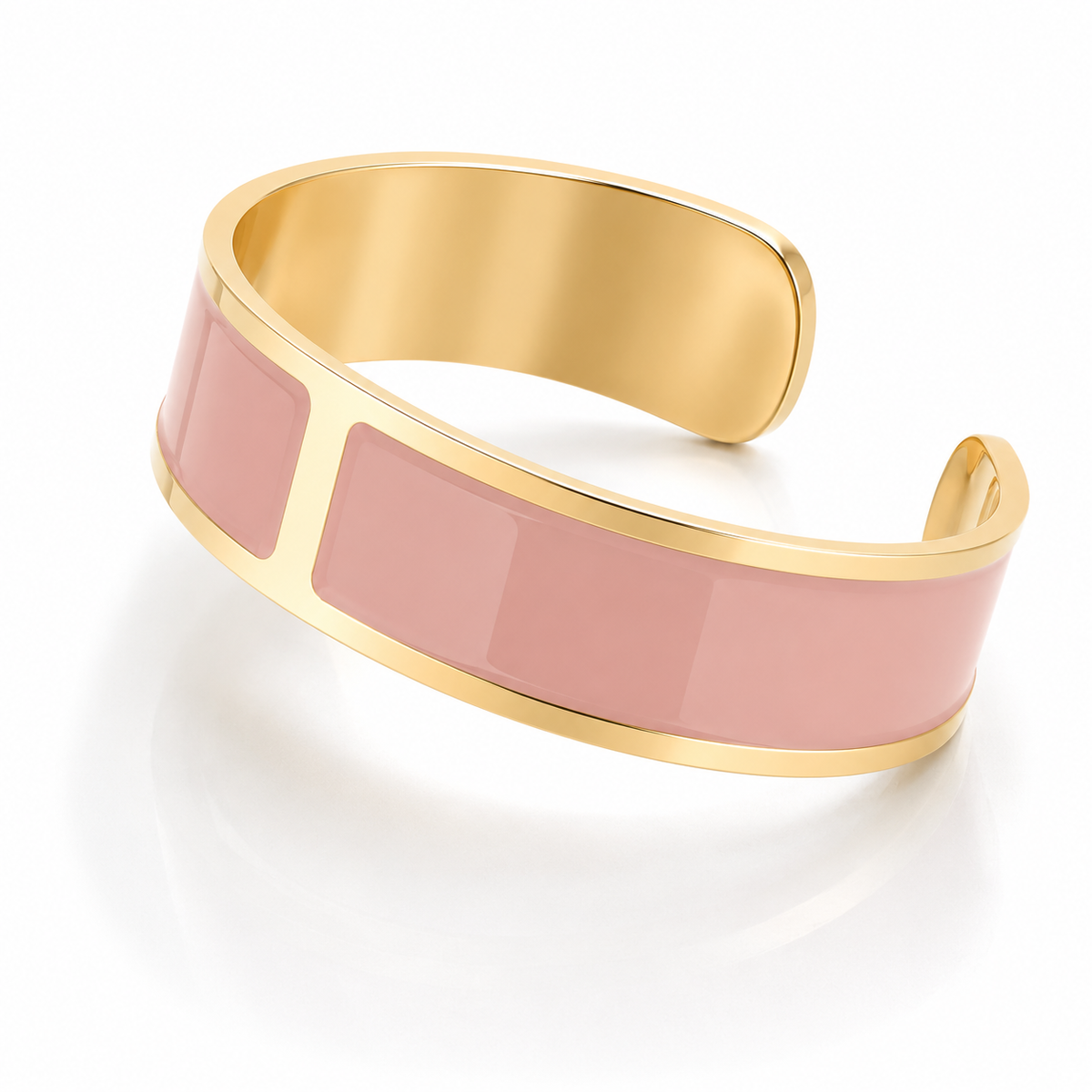 Pulsera Esmalte M 15 mm 'Rosa antiguo'
