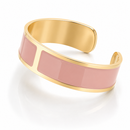 Pulsera Esmalte M 15 mm 'Rosa antiguo'