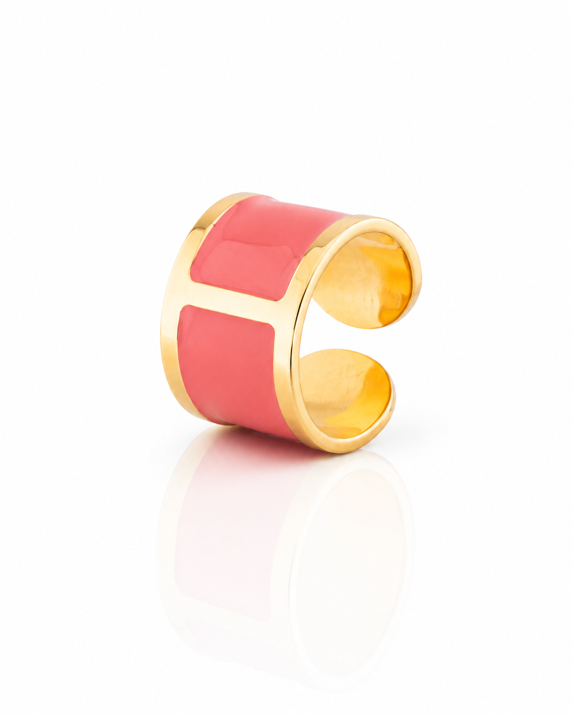 Anello smalto 'Rosa pastello'