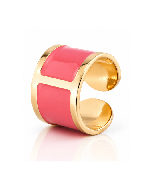 Pastel Pink Enamel Ring