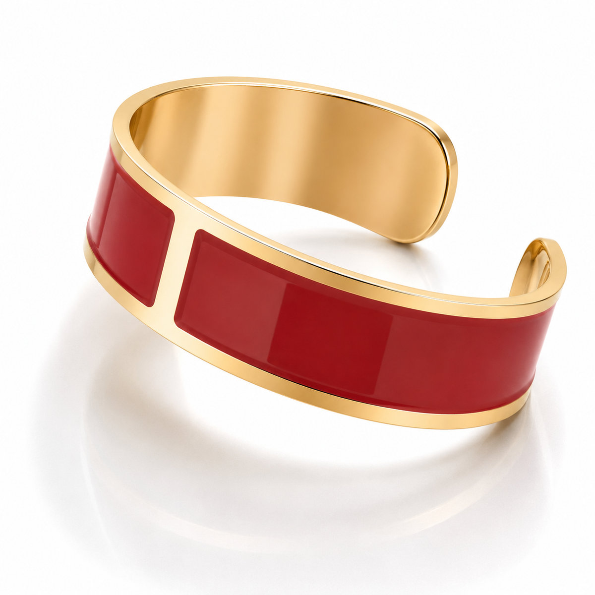M 15mm 'Red Lacquer' Enamel Bracelet